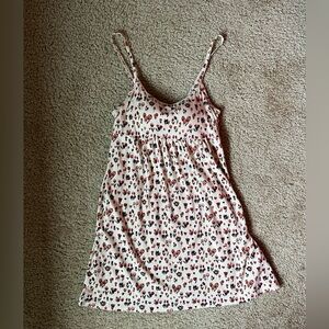 NWOT - UNIQLO - Floral Print Spaghetti Strap Dress - white cream